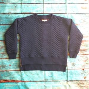 Madewell navy blue quilted pullover sweatshirt size extra small